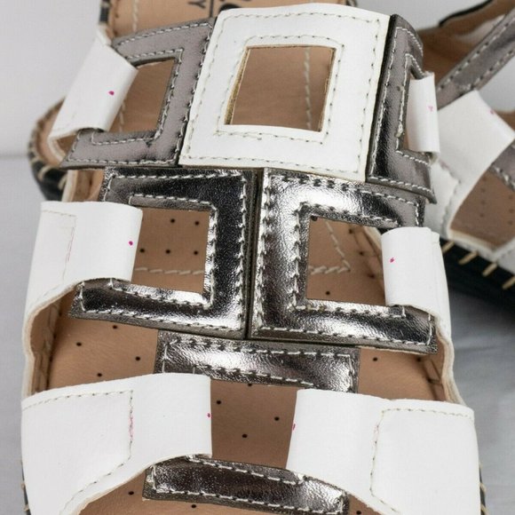 Soflex Italy Comfort Ortho White Leather Sandals - Picture 5 of 10